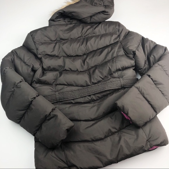 NWOT Y2K Tempco Brown/Pink Fur-Trim Hood Down Puffer Jacket - Picture 8 of 8